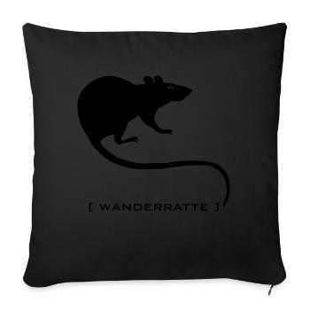 rongeur souris de rat rongeurs Rattus animal de - Housse de coussin décorative 45 x 45 cm - noir - Devant