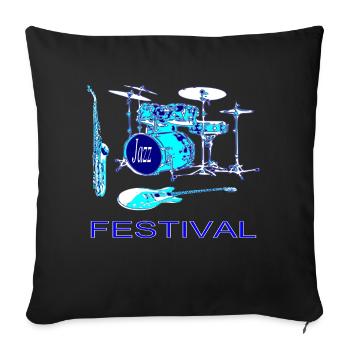 Jazz Festival - Sofa pillowcase 17,3'' x 17,3'' (45 x 45 cm) - black - Front