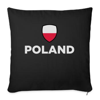 National Flag Of Poland - Sofa pillowcase 17,3'' x 17,3'' (45 x 45 cm) - black - Front