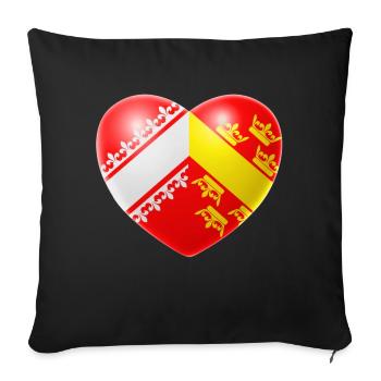 Coeur (Alsace / Alsace) - Housse de coussin décorative 45 x 45 cm - noir - Devant