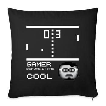Gamer avant qu'il était cool - Housse de coussin décorative 45 x 45 cm - noir - Devant
