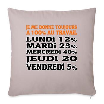 a 100% au travail - Housse de coussin décorative 45 x 45 cm - taupe clair - Devant