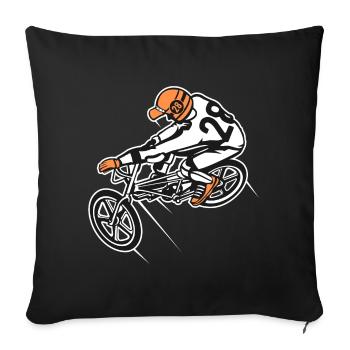 vélo BMX / Vélo 01_dreifarbig - Housse de coussin décorative 45 x 45 cm - noir - Devant