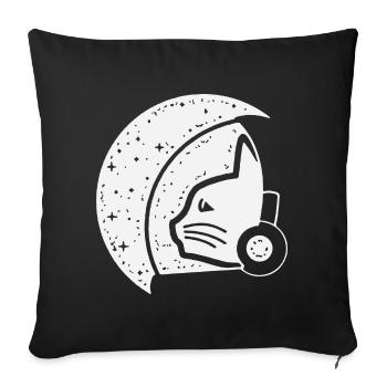 Galactic Cat Astronaut Illustration - Sofa pillowcase 17,3'' x 17,3'' (45 x 45 cm) - black - Front