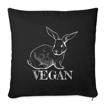 Cool Bunny Vegan Gifts for vegans Vegan Rabbit - Sofa pillowcase 17,3'' x 17,3'' (45 x 45 cm) - black - Front