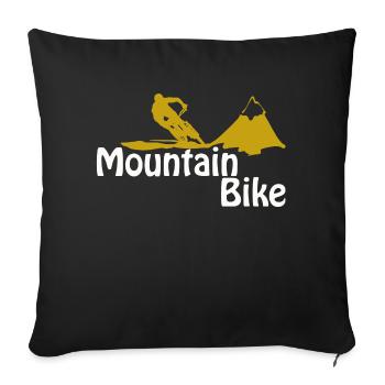 mountain bike - Housse de coussin décorative 45 x 45 cm - noir - Devant