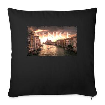 Venice city Venice Rialto gift idea - Sofa pillowcase 17,3'' x 17,3'' (45 x 45 cm) - black - Front