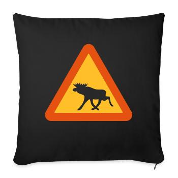 Attention Moose! - Housse de coussin décorative 45 x 45 cm - noir - Devant