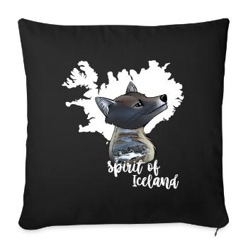 Polar fox Iceland - Sofa pillowcase 17,3'' x 17,3'' (45 x 45 cm) - black - Front