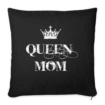 Queen Mom - Funny Gift Mother's Day - Sofa pillowcase 17,3'' x 17,3'' (45 x 45 cm) - black - Front