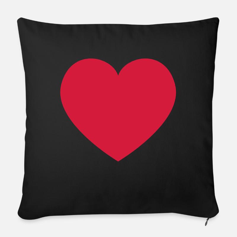 Coeur Coeur - Housse de coussin décorative 45 x 45 cm - noir