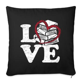 Livres Amour - Housse de coussin décorative 45 x 45 cm - noir - Devant
