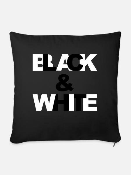 Black & White - Sofakissenbezug 45 x 45 cm - Schwarz