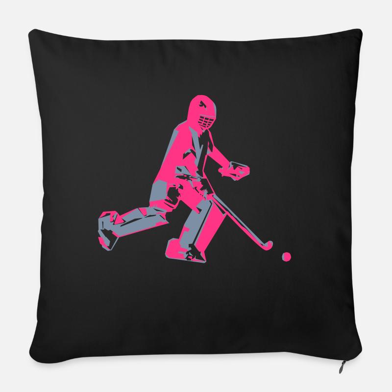 Feldhockey Torwart - Sofakissenbezug 45 x 45 cm - Schwarz