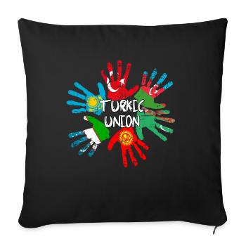 Turkic Union - Sofa pillowcase 17,3'' x 17,3'' (45 x 45 cm) - black - Front
