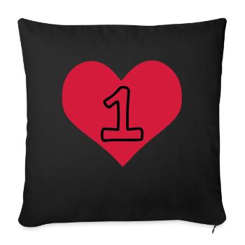 N ° 1 et de coeur - Housse de coussin décorative 45 x 45 cm - noir - Devant