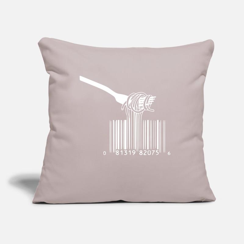 barcode fourche spaghetti Housse de coussin décorative 45 x 45 cm
