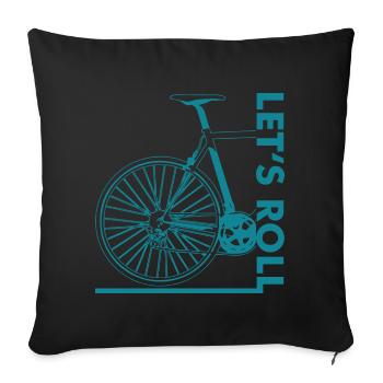 Bicycle cyclist cycling bike wheel gift - Sofa pillowcase 17,3'' x 17,3'' (45 x 45 cm) - black - Front