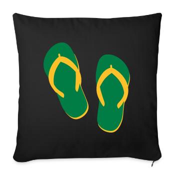Sommer Flip Flops – Beach & Urlaub Vibes - Sofakissenbezug 45 x 45 cm - Schwarz - Vorne