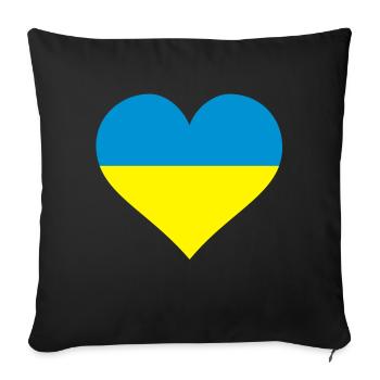 ukraine herz - Sofakissenbezug 45 x 45 cm - Schwarz - Vorne