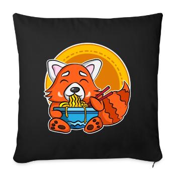 Ramen Life Motiv Raccoon Chemise Motif Ramen Noodle - Housse de coussin décorative 45 x 45 cm - noir - Devant