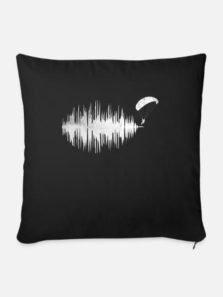 Herzfrequenz Frequenz Paragleiter Paragleiten - Sofakissenbezug 45 x 45 cm - Schwarz