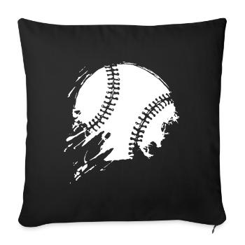 T-shirt de baseball - Housse de coussin décorative 45 x 45 cm - noir - Devant