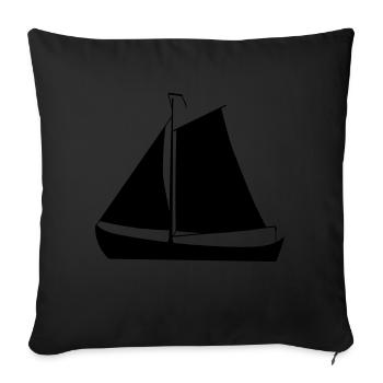 voilier - Housse de coussin décorative 45 x 45 cm - noir - Devant