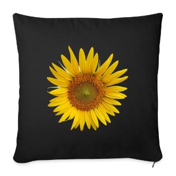 sunflower - Sofa pillowcase 17,3'' x 17,3'' (45 x 45 cm) - black - Front