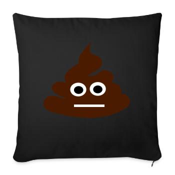 poop - Sofa pillowcase 17,3'' x 17,3'' (45 x 45 cm) - black - Front