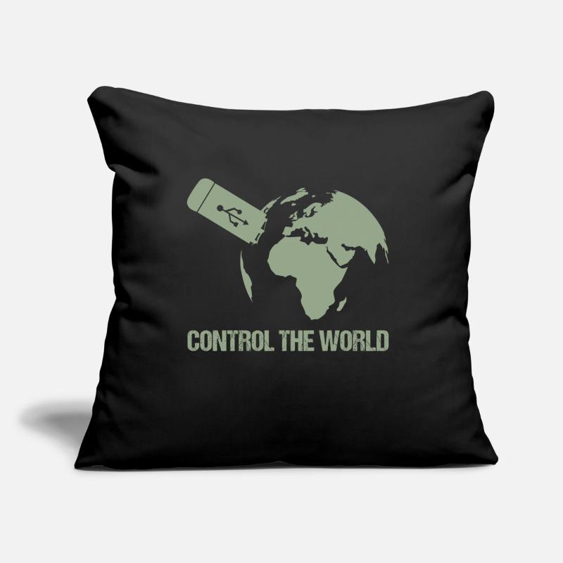 Control the world as a hacker Sofa pillowcase 17,3'' x 17,3'' (45 x 45 cm)