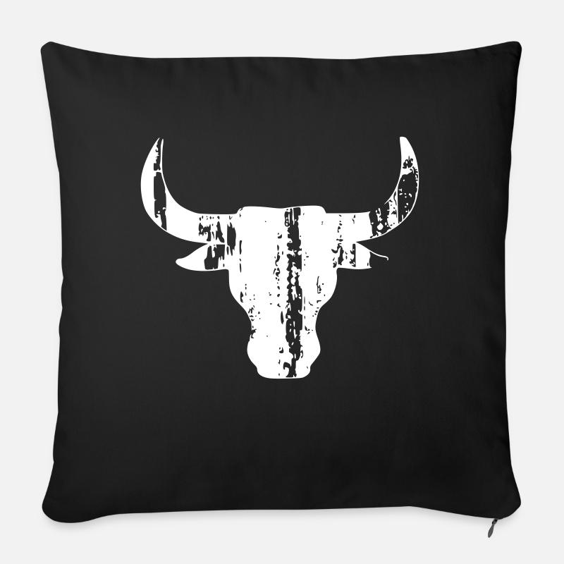 stier vintage - Sofakissenbezug 45 x 45 cm - Schwarz