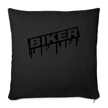 biker_logo_grunge_fa1 - Sofa pillowcase 17,3'' x 17,3'' (45 x 45 cm) - black - Front