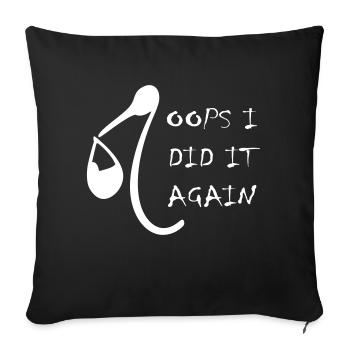oops je l'ai fait à nouveau - Housse de coussin décorative 45 x 45 cm - noir - Devant