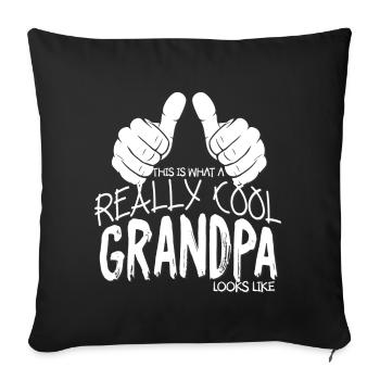 Je suis une famille de papy vraiment cool - Housse de coussin décorative 45 x 45 cm - noir - Devant