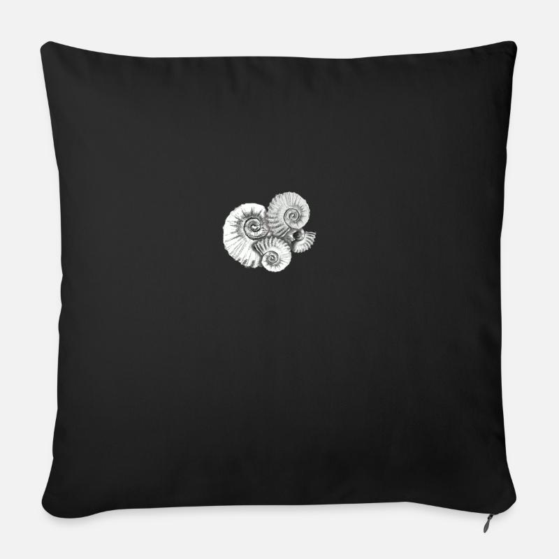 Ammoniten - Sofakissenbezug 45 x 45 cm - Schwarz