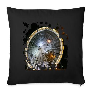 Auf der Kirmes ist das Riesenrad ein highlight - Sofakissenbezug 45 x 45 cm - Schwarz - Vorne