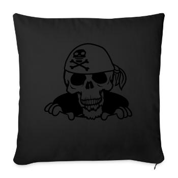 ground hole captain sailor pirate sailor old b - Sofa pillowcase 17,3'' x 17,3'' (45 x 45 cm) - black - Front