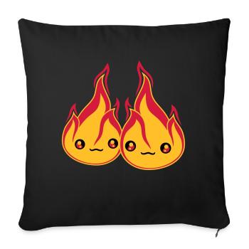 2 friends team couple love couples in love sat - Sofa pillowcase 17,3'' x 17,3'' (45 x 45 cm) - black - Front