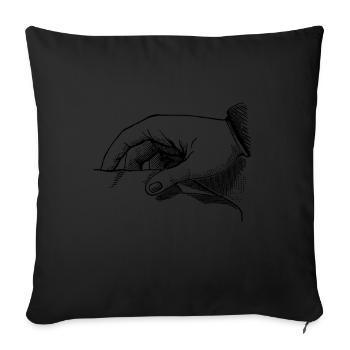 hand - Sofa pillowcase 17,3'' x 17,3'' (45 x 45 cm) - black - Front