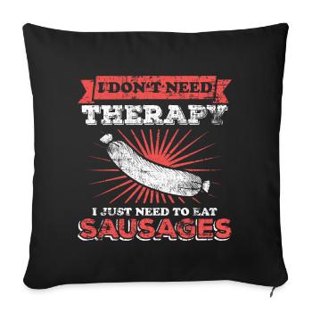 Saucisses viande - Housse de coussin décorative 45 x 45 cm - noir - Devant