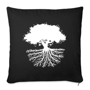 tree roots white - Sofakissenbezug 45 x 45 cm - Schwarz - Vorne