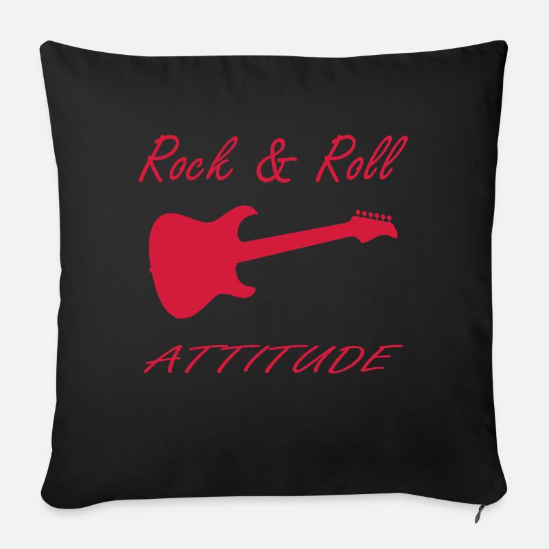 rock - Housse de coussin décorative 45 x 45 cm - noir