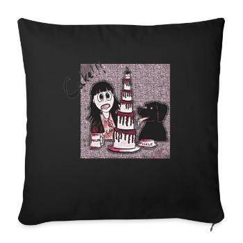 Cake!!! - Sofa pillowcase 17,3'' x 17,3'' (45 x 45 cm) - black - Front