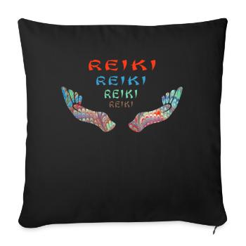 reiki reiki reiki e 72 - Sofakissenbezug 45 x 45 cm - Schwarz - Vorne