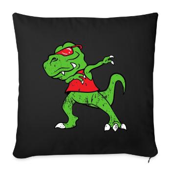 Dabbing Dab Tab Rex Vintage Style Grunge - Housse de coussin décorative 45 x 45 cm - noir - Devant