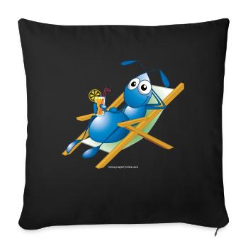 Ant in a deck chair - Housse de coussin décorative 45 x 45 cm - noir - Devant
