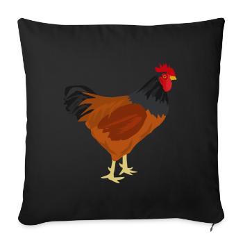 Barbed Chicken - Gift idea - Sofa pillowcase 17,3'' x 17,3'' (45 x 45 cm) - black - Front