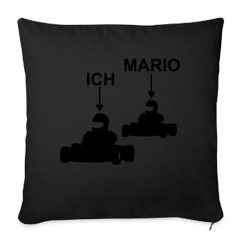 I go kart mario - Sofa pillowcase 17,3'' x 17,3'' (45 x 45 cm) - black - Front
