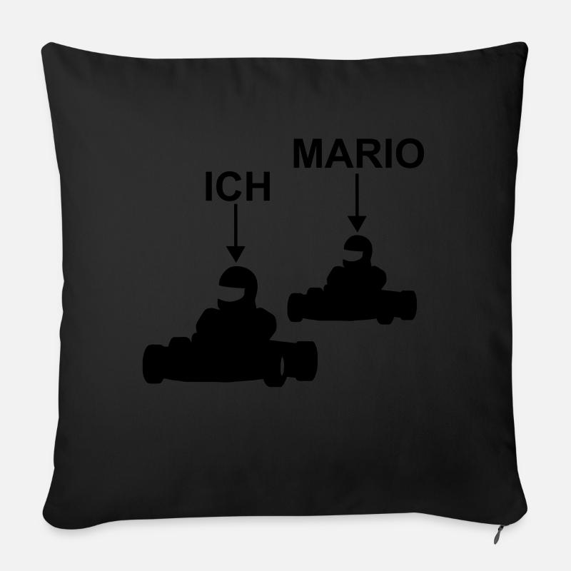Je vais kart mario - Housse de coussin décorative 45 x 45 cm - noir